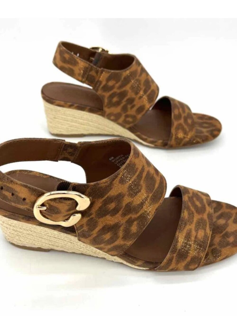 Aerosoles Worth Leopard Print Espadrille Wedge Sandals - Size 8
